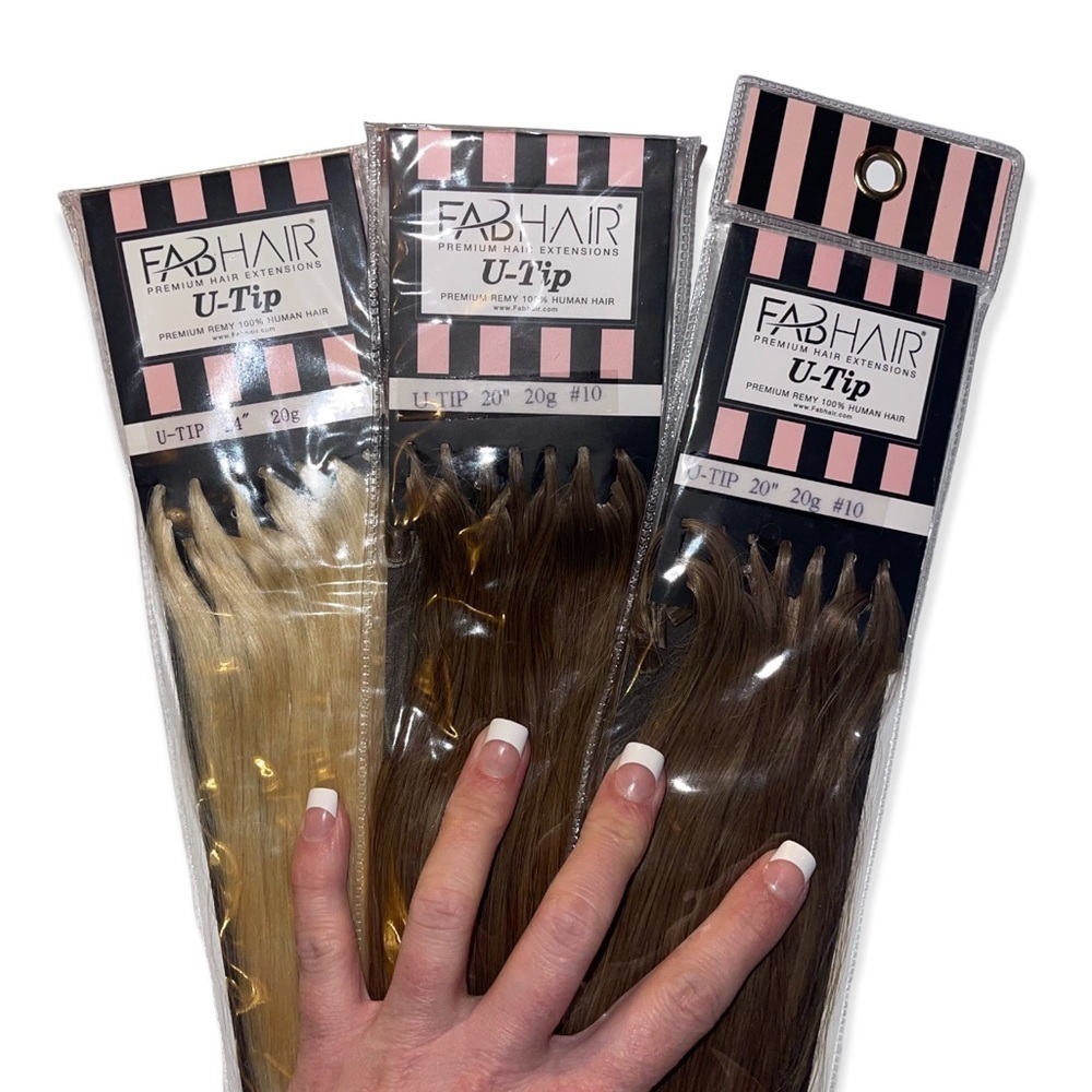FABHAIR U-Tip Premium Hair Extensions Premium Remy Human Hair NWT